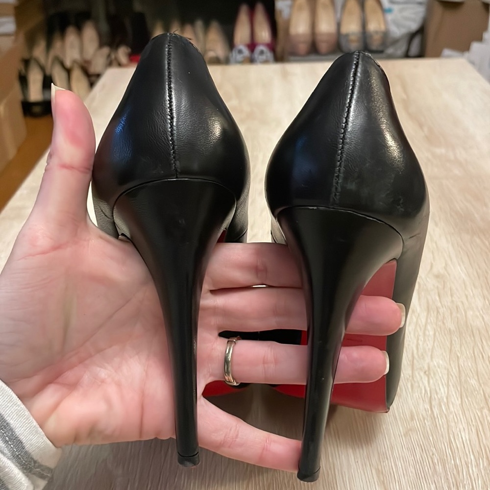 Louboutin Rolando 120MM in Black Kid Leather - 37 - Picture 5 of 9